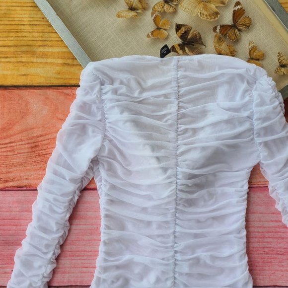 Princess Polly White Garter Mini Mesh Dress M - Picture 11 of 13